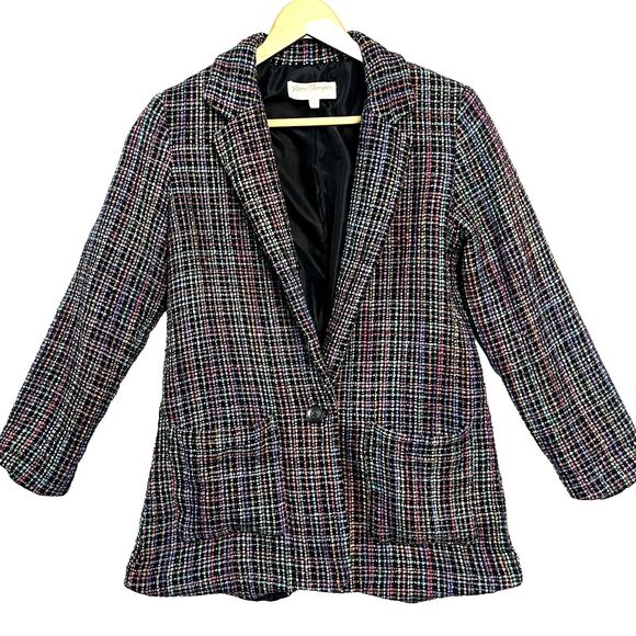 Vtg NORM THOMPSON Women's Tweed Blazer w/Silk and Linen Multi USA Size M - Picture 1 of 8